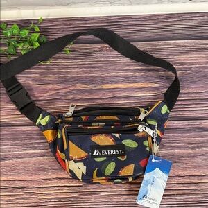 Everest Signature Belt Bag Waist Pack Taco Chip and Lime Design 3 zipper pockets